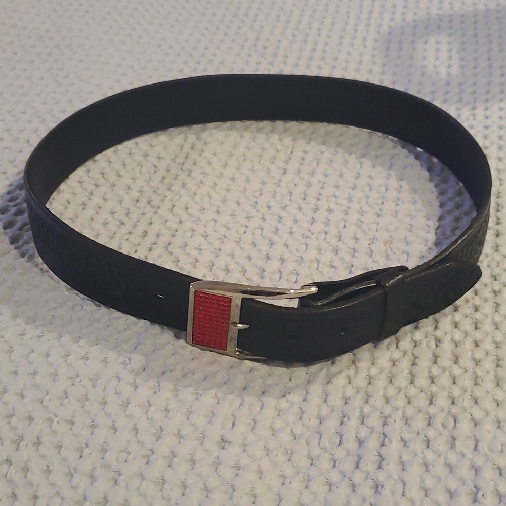 Monkee's Black Belt with Red Rhinestones Size 32